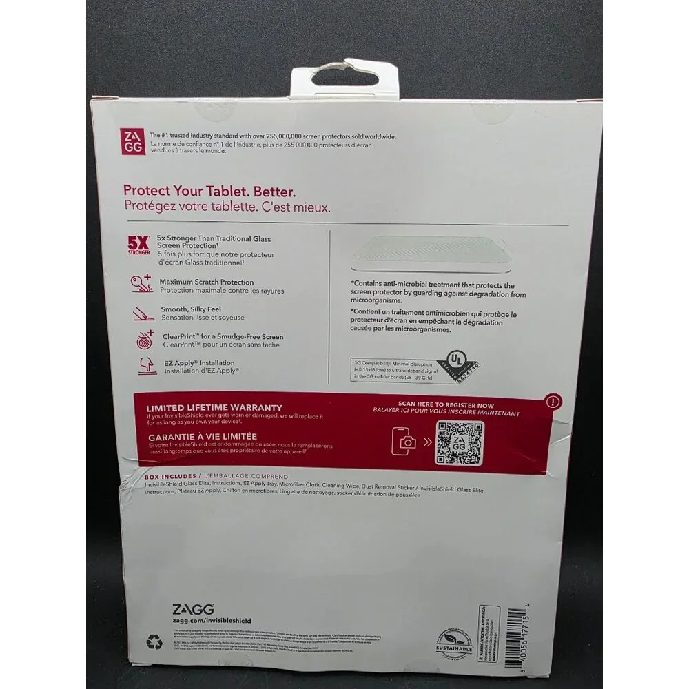 ZAGG Glass Elite Screen Protector For iPad 9th/8th/7th Gen 5X Stronger